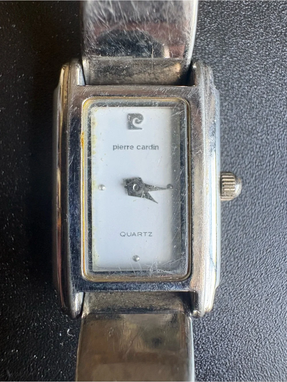 Pierce Carter Silver-Tone Rectangular Quartz Bracelet Watch